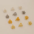 Brass Zircon Drop Clasp Chinese Style Necklace Clasp 18K Gold Plated Pendant Clasp for Jewelry Making