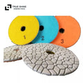 4 Inch Resin Bond Diamond Stone Polishing Pad 3 Steps Grit 1-3 Wet/Dry Use Hand Polishing Holder OEM Available