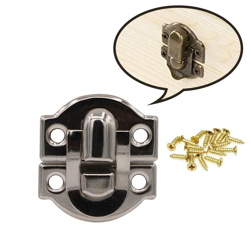 Factory Supply Custom Design Good Quality Metal Stainless Steel Mini Wooden Box Hasp