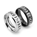 Punk Fashion Retro Antique Silver Handmade Titanium Steel Viking Rune Ring