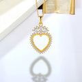 LULUFOCUS Punk Real Gold Plated S925 Sterling Silver Cz Heart Pendant Necklace Sterling Silver Heart Necklace for Party