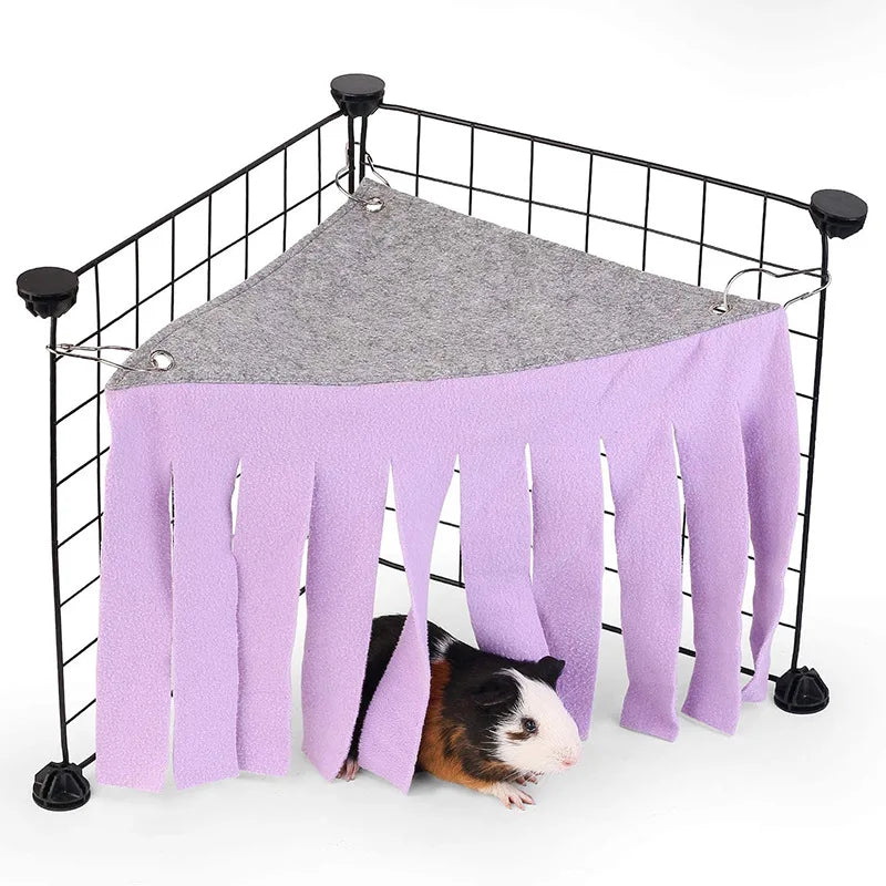 Pet Hideout Tent with Hanging Hammock for Hamsters Guinea Pigs Rabbits and Turtles