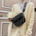 Fashion Rivet Leather Sling Bags PU Leather Fanny Pack Women's Chest Bags for Women