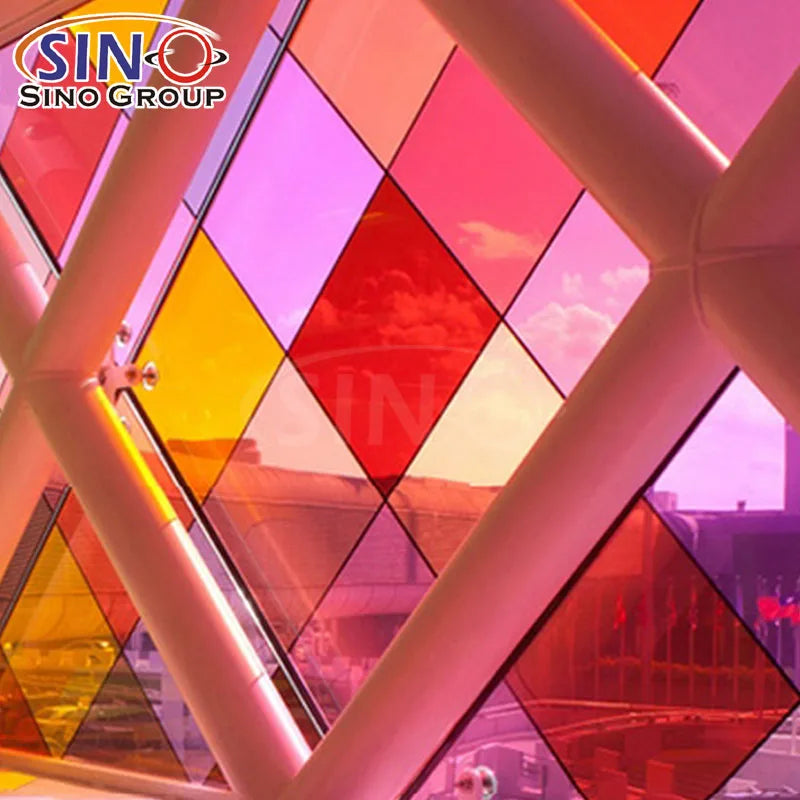 Popular Design PET Material Color Colored Building Window Glass Tint Film Window Sticker Glass Film