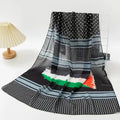Wholesale 2025 Latest Ladies Chiffon Keffiyeh Custom  Neat Stitching Hijab Long Printed Women's Palestine Flag Scarf