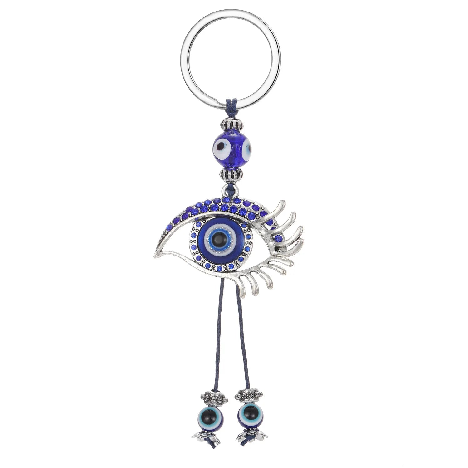 Simple Blue Devil Eye Hollow Eyelash Key/Bag/Crar Pendant Accessories