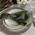 Hot Sale Olive Green Linen Napkins Hemstitch Beverage Party Bar Coffee Dessert Serviette Washable Kitchen Fabric Napkins Cloth
