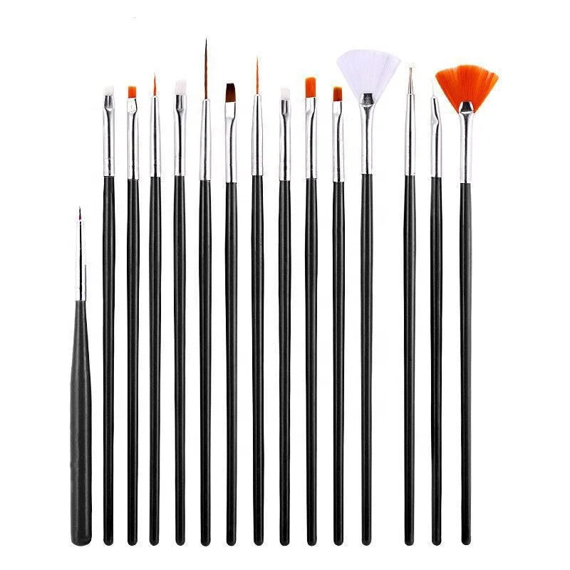 Hot Sale Nail Art Brush Pen 15pcs/set Nail Painting Draw Liner Brush Nail Art Tools Supplier