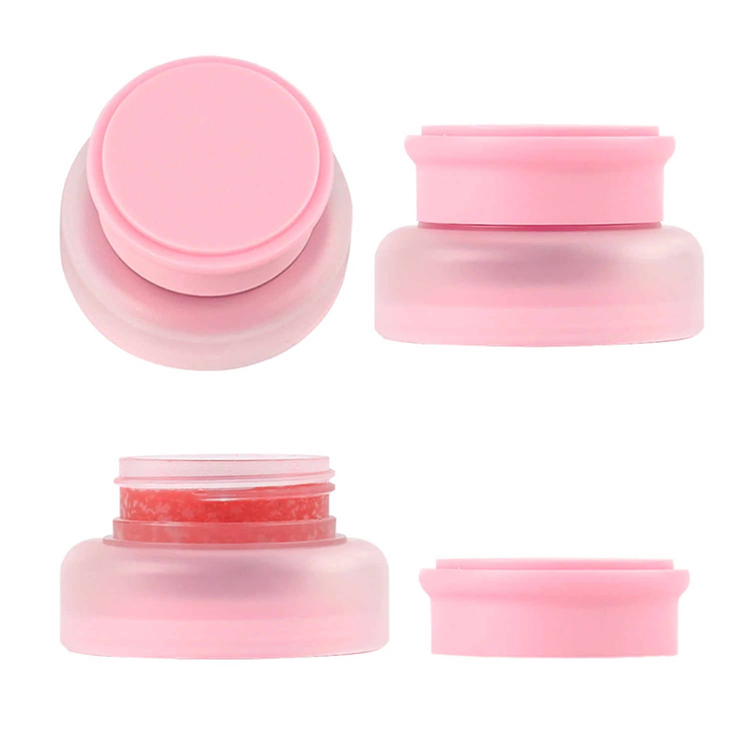 Pink Strawberry Lip Scrub Exfoliator Sugar Scrub for Dry Lips Moisturizing Lip Care | Private Label OEM