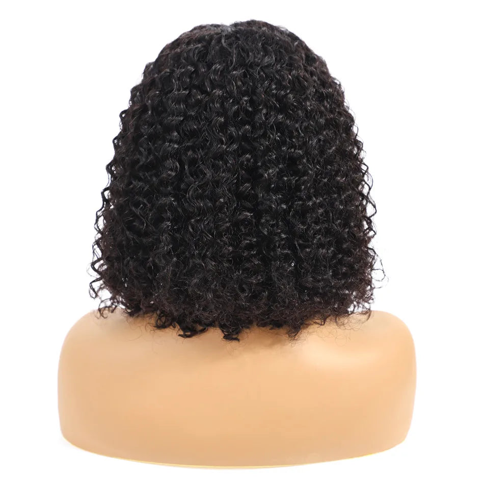 Deep Curly 13*4 Lace Front Bob Wigs Indian Human Hair Deep Wave Lace Front Short Blunt Cut Wig Cabelo Humano