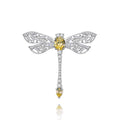 925 Silver Pretty Elegant Crystal Animal Dragonfly Brooch Pin Charm Women Men Pin Jewelry