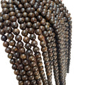 Natural Bronze Loose Beads Vintage Coffee-colored Round Bead for Bracelets Necklace Jewelry Making DIY Bead Accessory