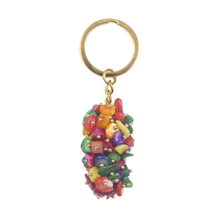DIY Gems Welcomed Design Reliable Natural Stone Keyring Chakra Stone Energy Keychain Chakra Stone Grape Shaped Pendant Crystal Crafts