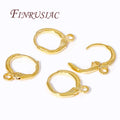 18K Gold Plated Brass Earring Hooks for DIY Jewelry Making Fastener Earwires Accessories for Earring Settings