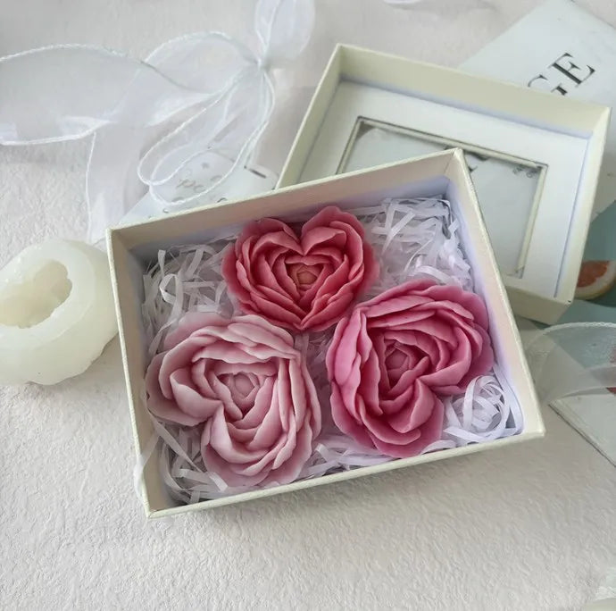 Love Flower Mold Rose Flower Aromatherapy Candle Silicone Molds Handmade Soap Gum Dropping Gypsum Candle Silicone Moulds