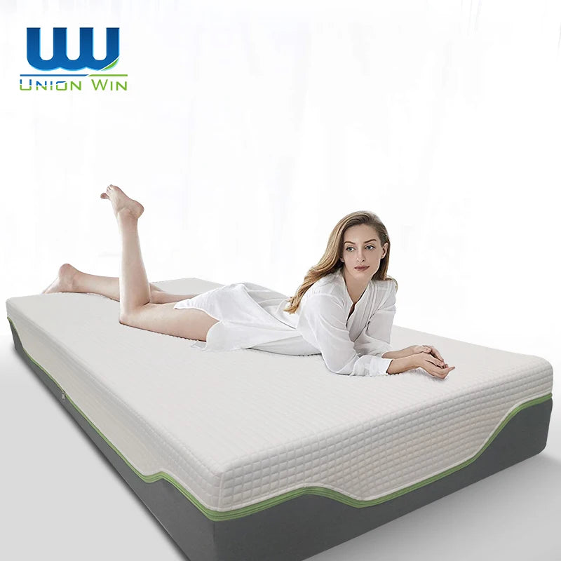 Union Win High Resilience 10 Inch Luxury 3-Layer High Density Latex Memory Foam Mattress Topper for Hospital Villa Modern