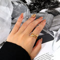 Daidan Snake Ring Gold Plated Ring Silver 925 Women Resizable Zircon Silver Snake Rings