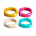 BA2001 Fashion Geometric Square Irregular Resin Tortoise Shell Acetate Stacking Bracelet Bangles for Women Ladies 2021