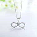Personalized 925 Sterling Silver Pendants 3A Cubic Zirconia Rhodium Plated Infinity Symbol Custom Logo Pendant