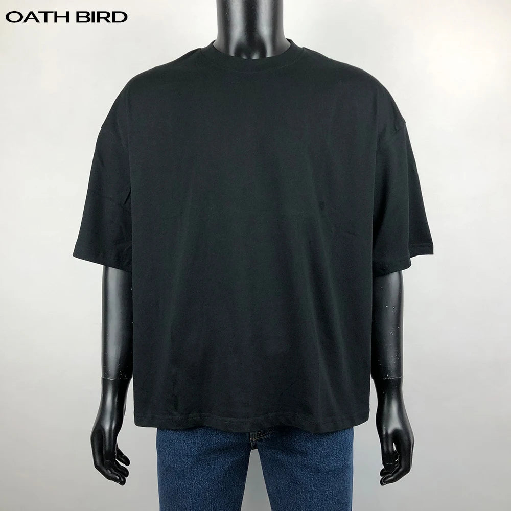 High Quality Cropped Boxy Fit Men's T-shirt Casual Heavy Weight Unisex Premium Oversized Tshirt Blank Custom T Shirt for Men
