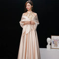 New Arrival Compere champagne Elegant Evening Gowns Prom Wedding Dresses