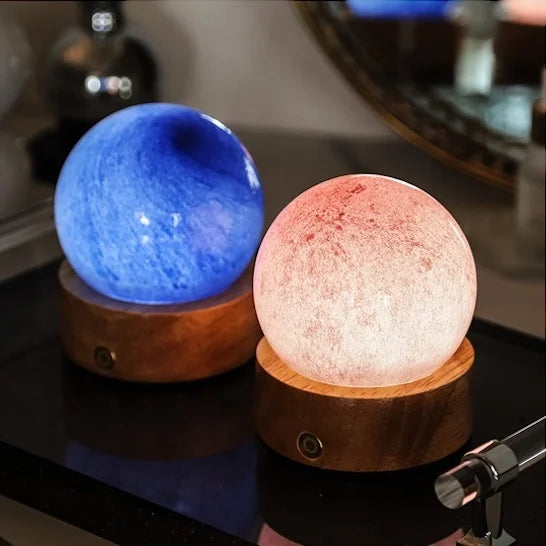 Star Shape Led Night Light USB Wood Lamp Product Explosion Modern Novel Design Lamp Night Crystal Ball Glass Night Light