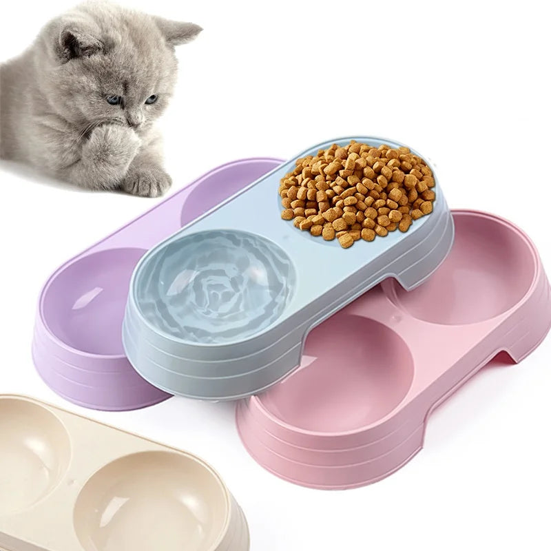 New Arrival Candy-Colored Cat Dog Bowl Integrated Drinking Water Feeding Anti-Tipping Easy Clean Plastic Bowl Charge Power