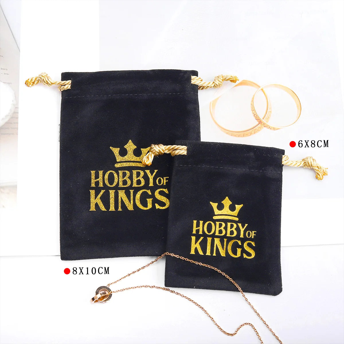 Recyclable Luxury Portable Black Velvet Drawstring Bags Personalized Logo Cosmetic Storage Gift Dust Jewelry Bag