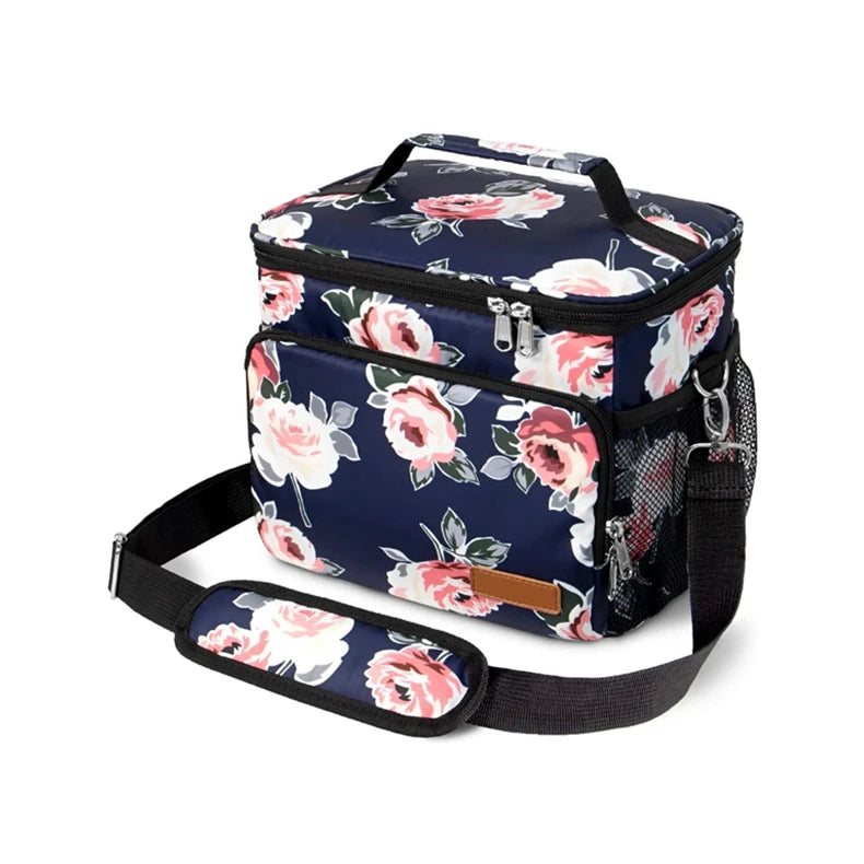 Custom Logo 600D Oxford Lunch Cooler Bag Insulated for Office Travel Picnic Thermal Bag Soft Tote Cooler Box With Shoulder Strap