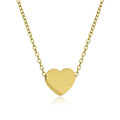 SC Minimalist Stainless Steel Heart Pendant Necklace High Polished 18K Gold Plated Engravable Glossy Heart Necklace for Women