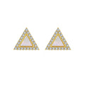 Fashion Small Tiny Stud Earring MOP 925 Sterling Silver Earrings Gemstone for Women Gold Plated Jewelry