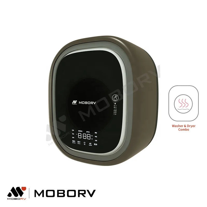 MOBORV Automatic Mini Wall-Mounted Front Load Washing Machine and Dryer Combo Motorhome RV Appliance Accessory for Cars