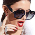 UNOC 2022 Designer Polygonal Sunglasses for Women New Irregular Fashion PC Glasses with White Yellow Red Blue Frames