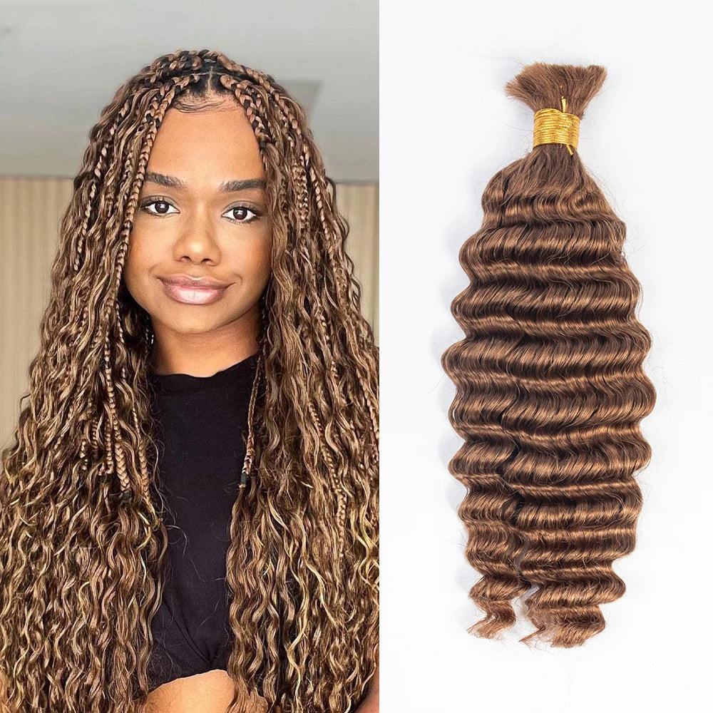 Hot Selling  100 Grams 10-30 Inch Deep Wave 100% Human Hair No Weft for Extension
