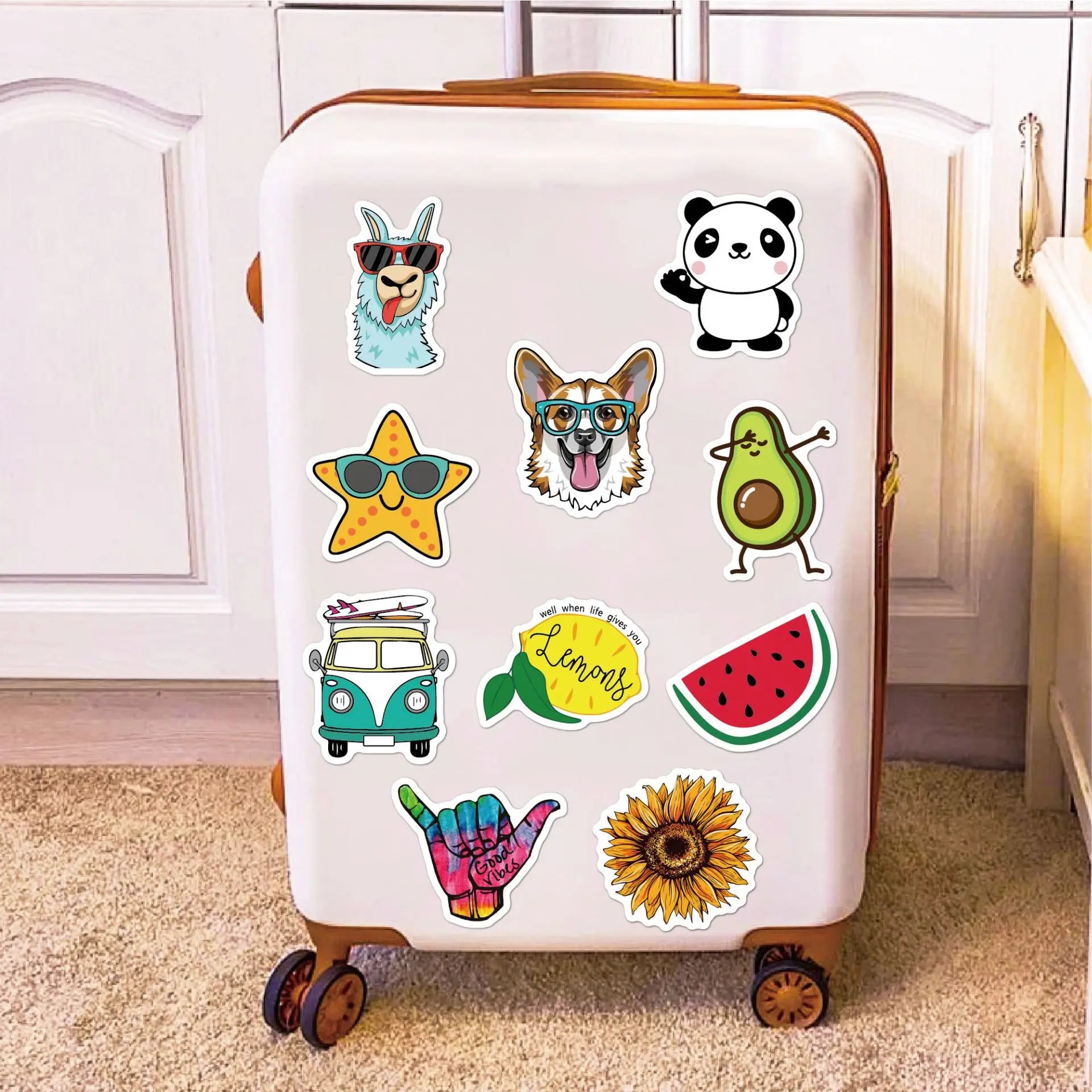 100Pcs Cartoon Outdoor Refreshment Ins Stickers for Luggage Laptop Skateboard Book Notebook DIY Crafts Fashion Vinyl Decals