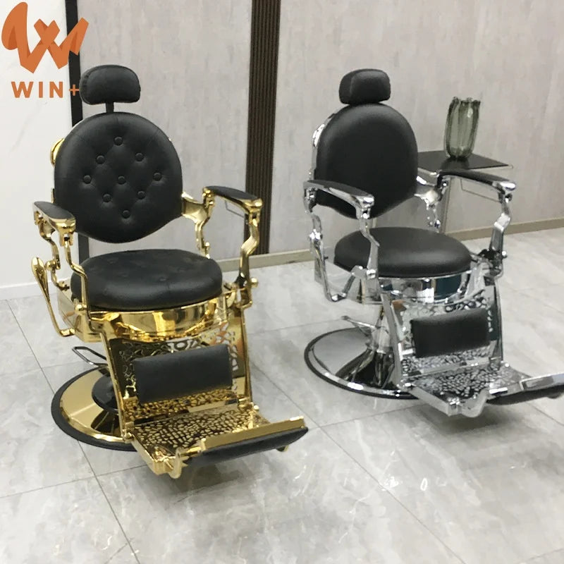 New Reclining Retro Vintage Black Hairdresser Retro Antique Classic Barber Chair for Men