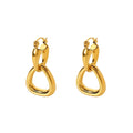 Personality Temperament 18K Gold Stainless Steel Geometric Triangle Ring Buckle Pendant Earrings