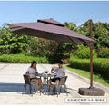 Modern 3X4 Square Waterproof Umbrella Parasol for Outdoor Beach Garden Restaurant Dining Sun Protection Chair & Table Set