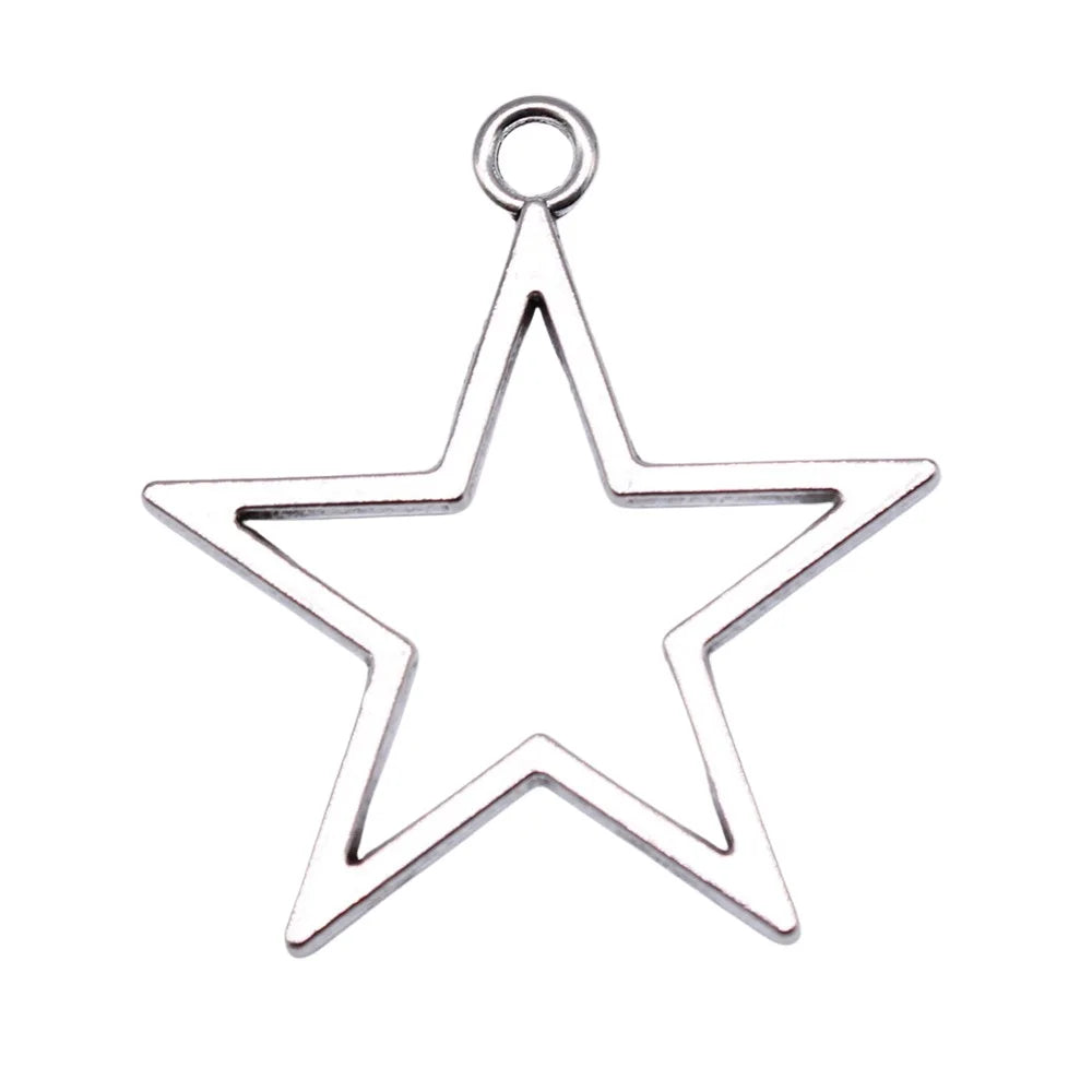 AA016425 36x33mm Hollow Star Charms for Jewelry Making