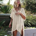 Hot Sale Solid Color Vacation Beach Dresses Classic Style Beach Cover Ups Knit Loose Dresses