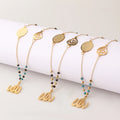 Islamic Muslims Allah Pattern Pendant Necklace Stainless Steel 3mm Bead Rosary Necklace Islam Religious Jewelry