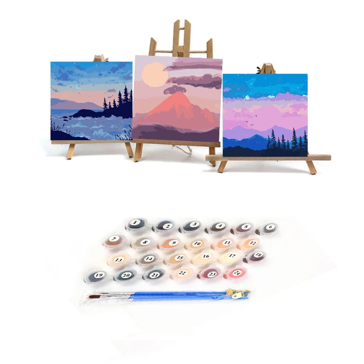 Wholesale DIY Painting by Numbers Children Cartoon Girl Paint by Numbers Hand Painted Kids 20x20cm Painting Artwork Framed Gifts
