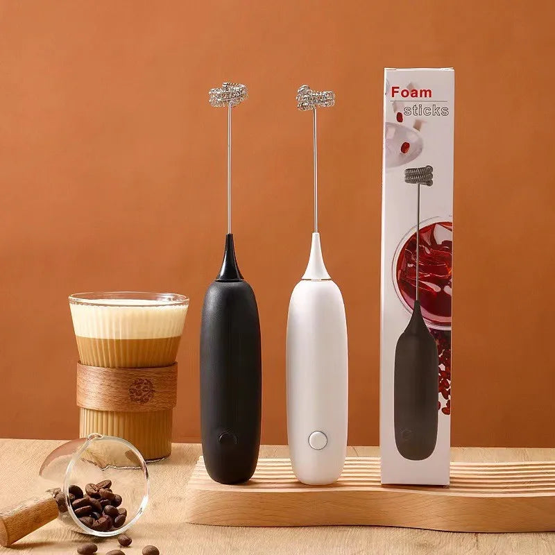 Espresso Accessories Electric Mixer Stainless Steel Milk Foam Maker Stirring Stick Mini Portable Latte Art Handheld Milk Frother