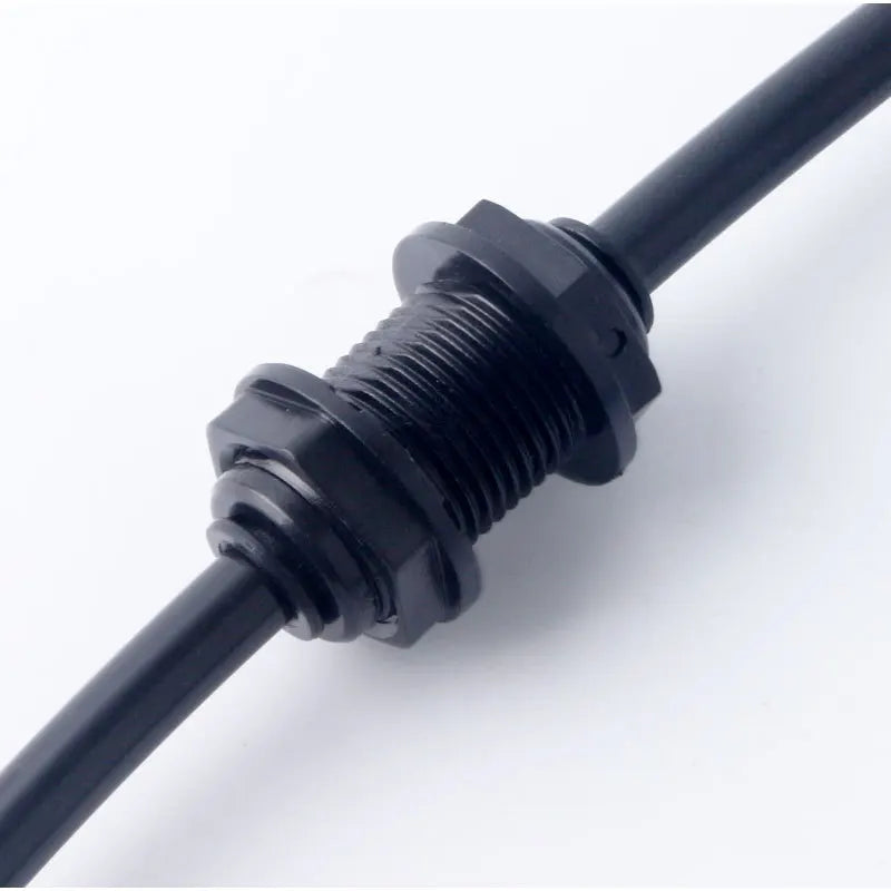 1/4\" Black Manual Plastic Quick Connect Push-In Bulkhead Connector for Aquarium Tank Fitting & Reverse Osmosis System