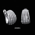 Trendy S925 Sterling Silver Inlaid Moissanite Shell Shape Earrings Engagement Wedding for Women
