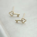 925 Silver Key Earrings Gold COlor Minimalist Jewelry Earrings Hollow Key Earring
