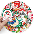 Personalized PVC Christmas Graffiti Stickers 50pcs Cross-Border Cartoon Holiday Decorative Water Cup Mobile Phone Candle Crafts