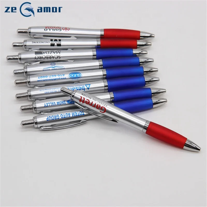 Zeamor Lapiz Personalized Promotional Fast Delivery Soft Grip Retractable Plastic Pen With Logo Custom