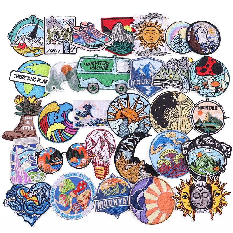 Cartoon / Outdoor Iron on Patch Embroidery Adventure Patches Sewing Fabric Patch for Decoration