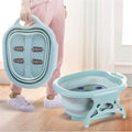 Portable Travel Plastic Bucket Wash Basin Soaking Bucket Folding Foot Bath Tub Massage Bucket With Roller Basins